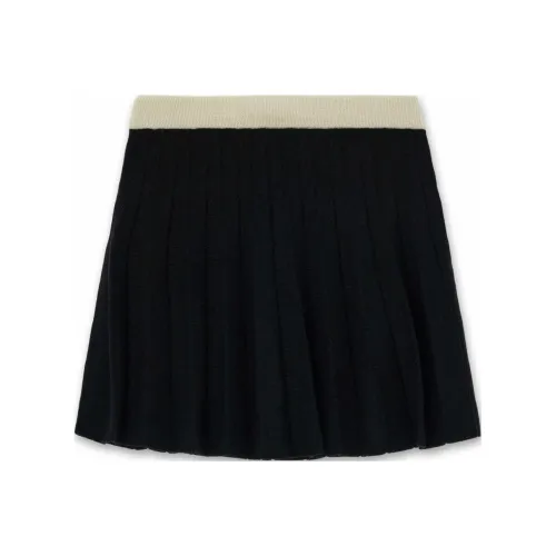 KIMHEKIM SS24 Плиссированная Вязаная Модель Мини Юбка Повседневная Короткая Юбка Женская Черная Черная