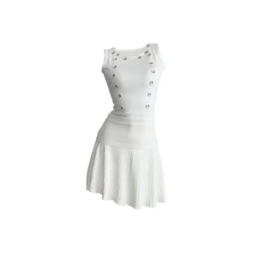 SECFLY OFFICIAL Без рукавов Платье Женское Белое