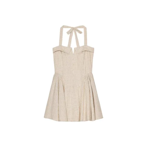 ZARA Slip Платье Женское Коричневый Телесный