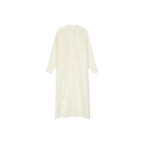 JIL SANDER 106_EGGESHELL Женские Длинные Платья с Рукавами