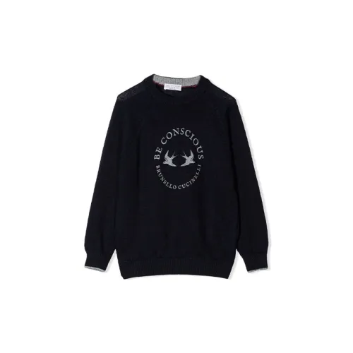 Brunello Cucinelli Темно-синий Kids Свитшоты