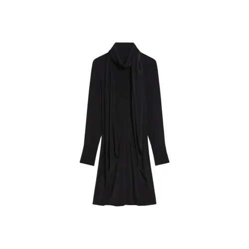 Helmut Lang Длинное платье с длинными рукавами женское черное