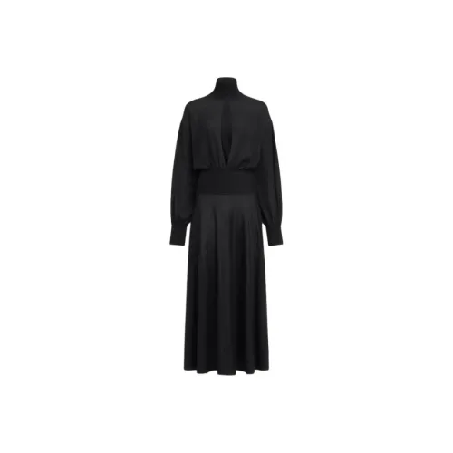 Alaia Длинное платье с длинными рукавами женское черное