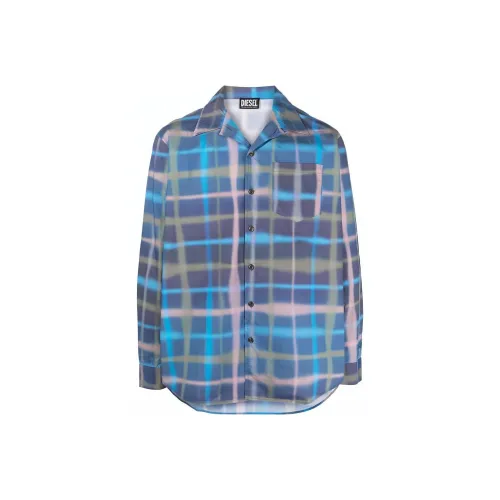 DIESEL Blue Men's Shirts DIESEL Синий Мужские Рубашки