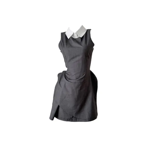 FINDSME GAGA Без рукавов Платье Женское Серое