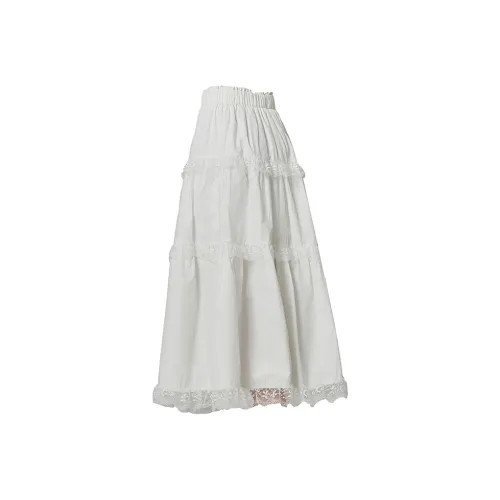 Enhanced Повседневный Длинный Юбка Женская Белая