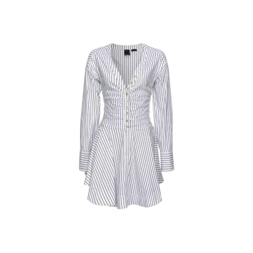 PINKO Белое Женское Длинное Платье с Рукавами