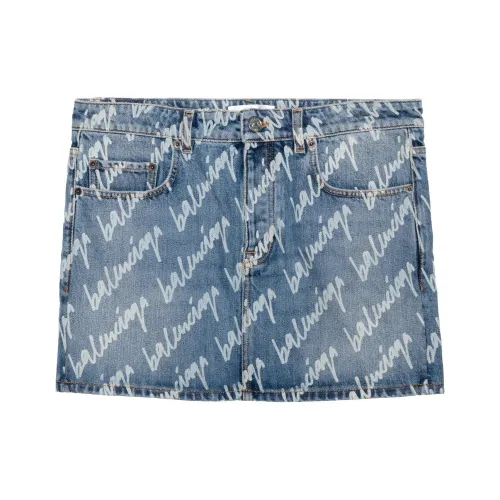 Balenciaga SS22 Джинсовые короткие юбки обычный крой женские синий