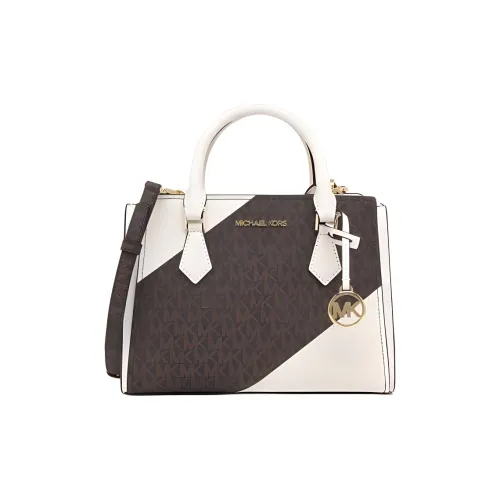 MICHAEL KORS HOPE Кожа Сумка Сумка через плечо Сумка через плечо Средняя Мужская Белая и Коричневая Монограмма