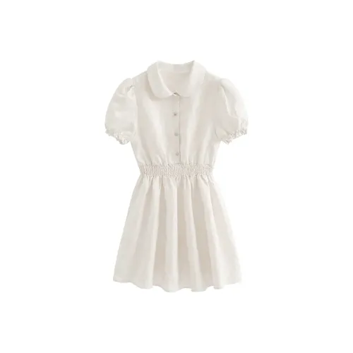 ZUKIZUKI Короткое платье с короткими рукавами женское белое