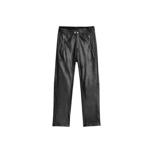 RAG BONE Кожаные брюки женские черные
