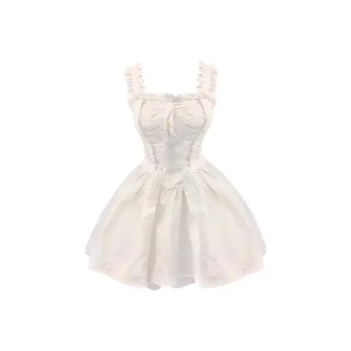 XIAOJUCHUANLI Без рукавов Платье Женское Белое