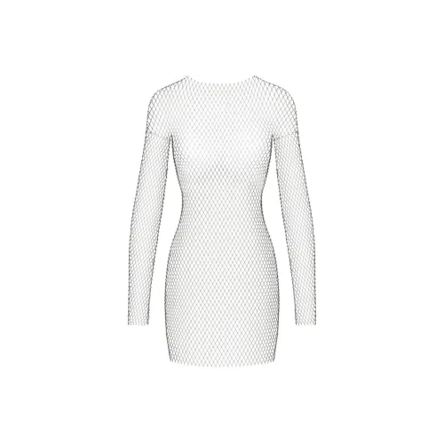 SKIMS RHINESTONE COVER UPS Длинный рукав Мини платье Длинный рукав Платье Женские Дым Дымчато-серый