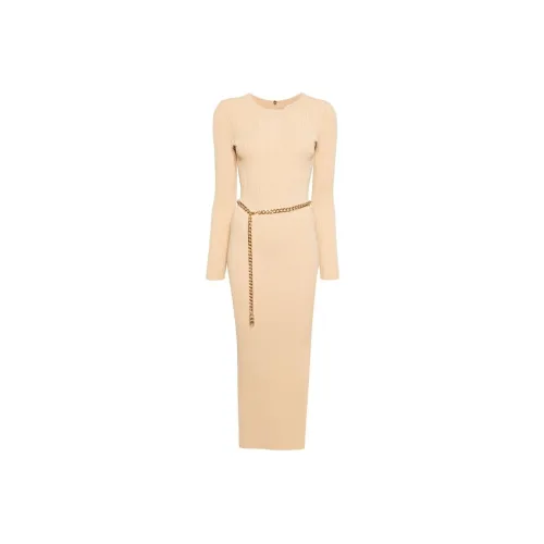 MICHAEL KORS SS24 Длинное платье с длинными рукавами женское бежевый
