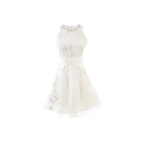 PAIN OR PLEASURE Без рукавов Платье Женское Бабочка Серебряный