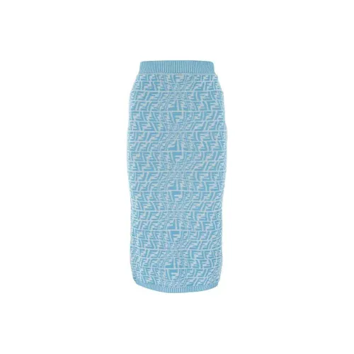 FENDI Синие Женские Повседневные Длинные Юбки