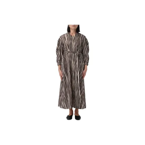 'S MAX MARA Длинное платье с длинными рукавами женское умбра