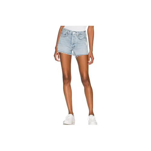 AGOLDE Светло-синие Женские Джинсовые Шорты