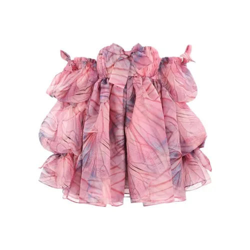Selkie Розовый Dreamy Butterfly SHADOW Принт Женские Длинные Платья с Рукавами