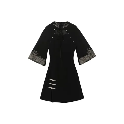 JINYE ORIENTAL Чунсам Женский Черный