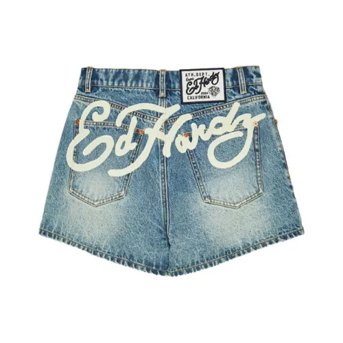 Ed Hardy Индиго Женские Джинсовые Шорты
