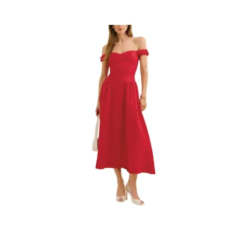 Reformation Без рукавов Платье Женское Красное