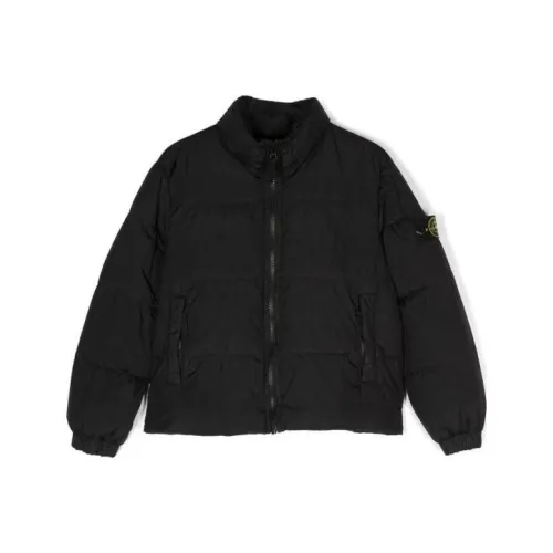 STONE ISLAND Хлопковый пуховик Черный Детский