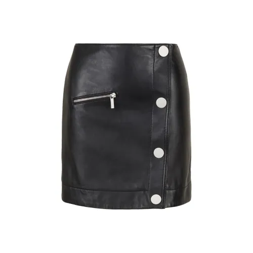 ARMANI EXCHANGE SS24 Кожаные короткие юбки Женские Черный