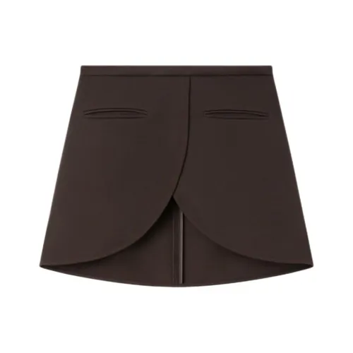 COURREGES SS24 Ellipse Саржа Mini Skirt Повседневные короткие юбки Женские Грязно-коричневый Грязно-коричневый
