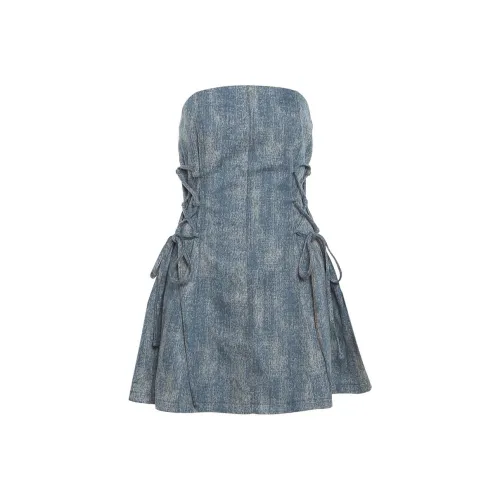 SECFLY OFFICIAL Без рукавов Платье Женское Светло-Синий