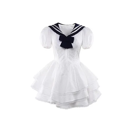 Incolore Короткий рукав платье Женское белое