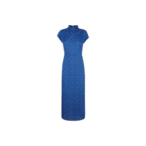 AMLUL Blue Женские Короткие Платья с Рукавами