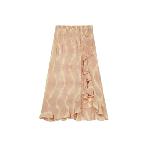 Maje Оранжево-красные Женские Повседневные Длинные Юбки