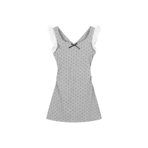 IQC Без рукавов Платье Женское Серое