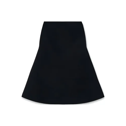 KIMHEKIM SS24 Расклешенный Юбка из Шерсти и Смешанных Тканей Midi Повседневная Длинная Юбка Женская Черная Черная