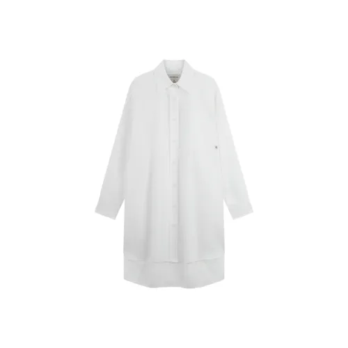 CALVIN KLEIN SS25 Длинное платье с длинными рукавами женское лунно-белый