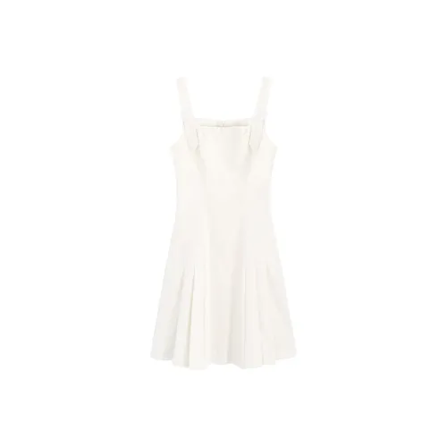 SNZX Без рукавов Платье Женское Молочно-белое