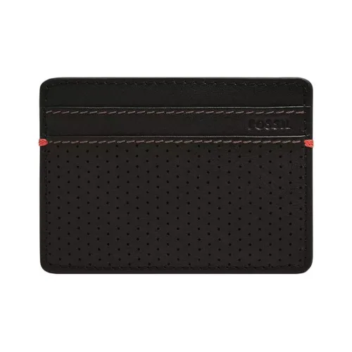 FOSSIL Кожаный держатель для карт Мужской Черный