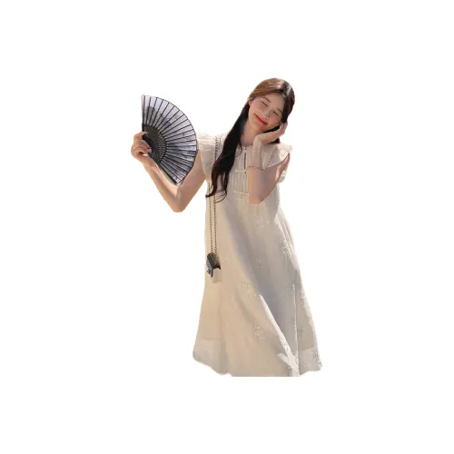 TEME Без рукавов Платье Женское Экрю