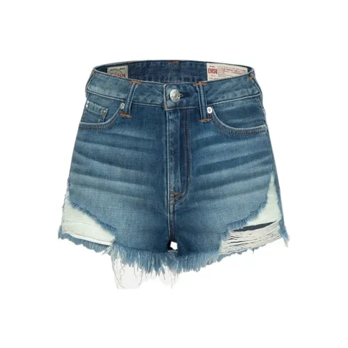 EVISU Джинсовый синий Женские Джинсовые шорты