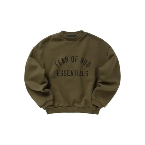 Fear of God ESSENTIALS Свитшот Флис Crewneck Оливково-зеленый Оливковый Дети Возраст 3-7 лет