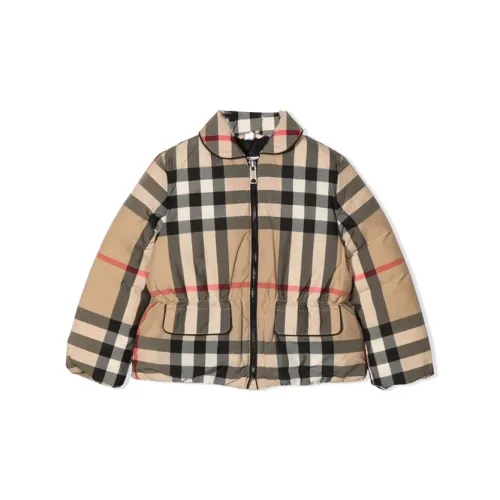 Burberry Отложной воротник молния пуховик для мальчиков коричневый 80409381 детский