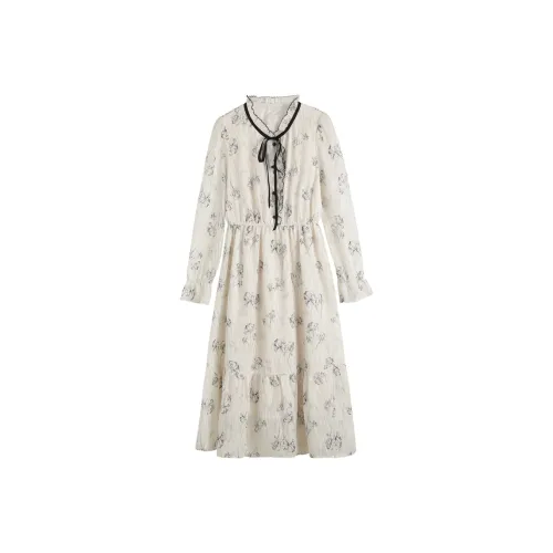 RED DRAGONFLY Длинное платье с длинными рукавами женское черное