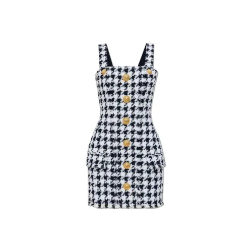 BALMAIN Черное женское платье без рукавов