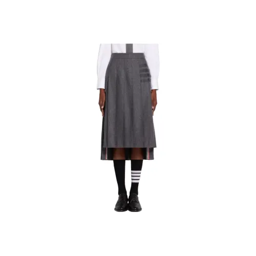 THOM BROWNE Серые Женские Повседневные Длинные Юбки