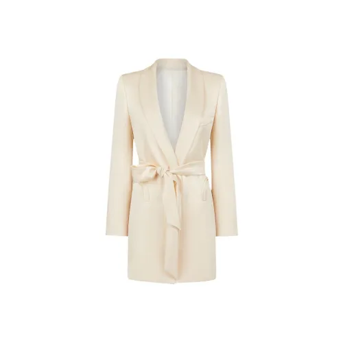 BLAZE Milano SS24 Длинное Платье с Длинными Рукавами Женское Кремовое