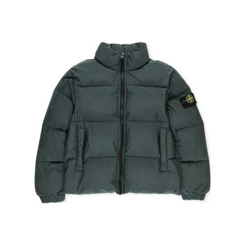 STONE ISLAND Хлопковый пуховик Зеленый Детский