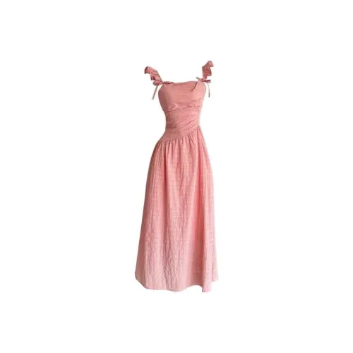 XUANSHU Без рукавов Платье Женское Розовое