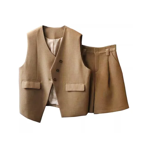 Wbwq Кофе Женские Повседневные Костюмы