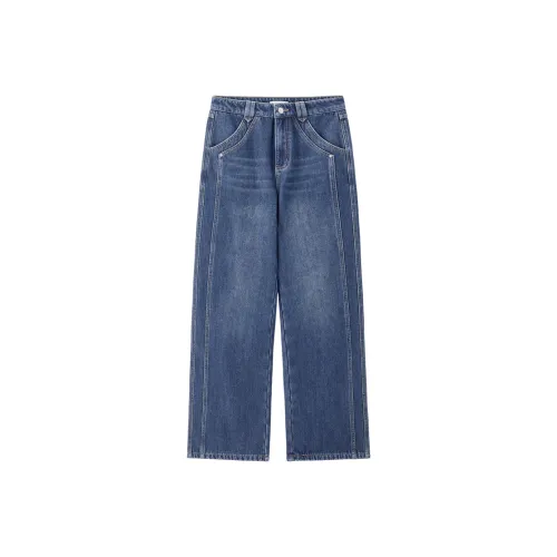 Giordano Джинсы Женские Вымытый Винтажный Синий